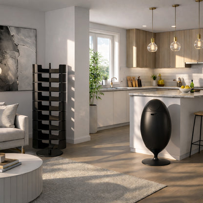 Set Ovetto Galà + Infinity Nero -  Pattumiera e scarpiera di design