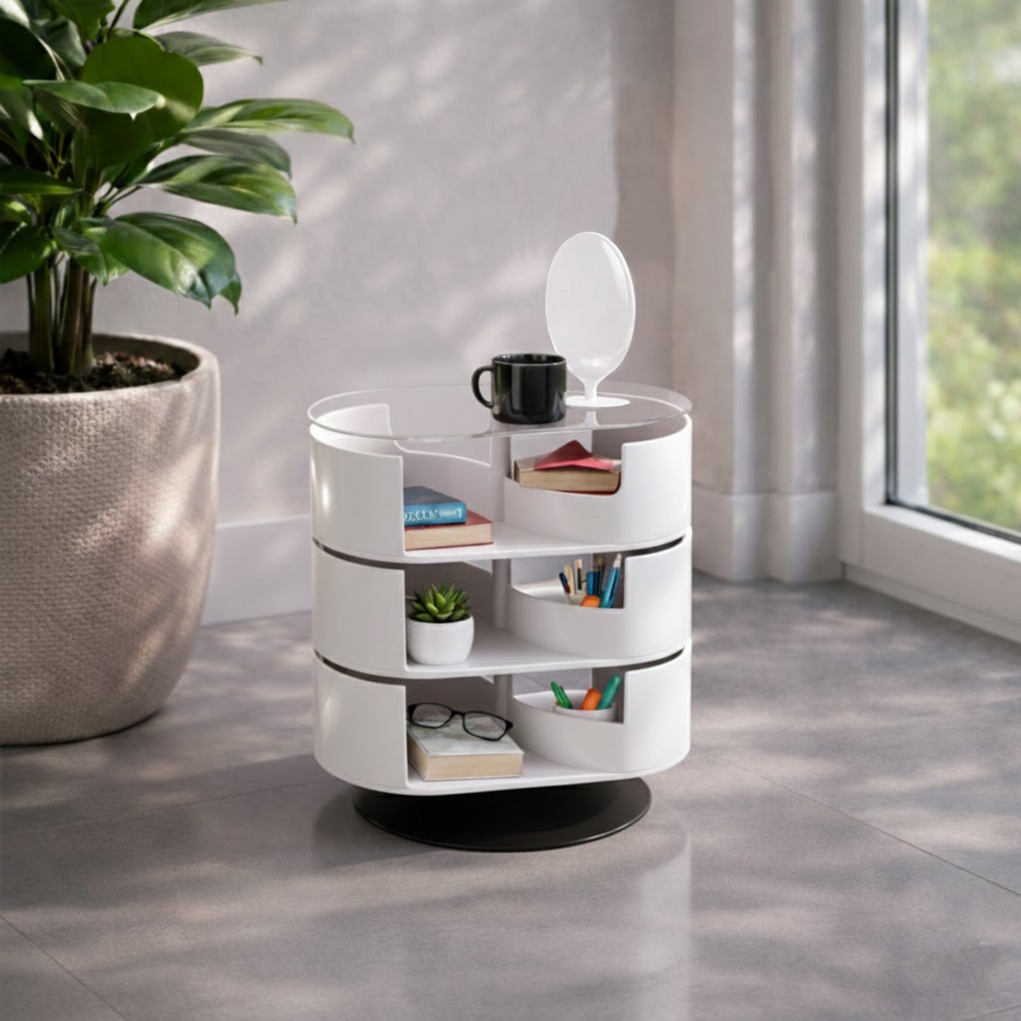 Set Infinity Table + Lovino Weiß – Design-Tisch und Organizer