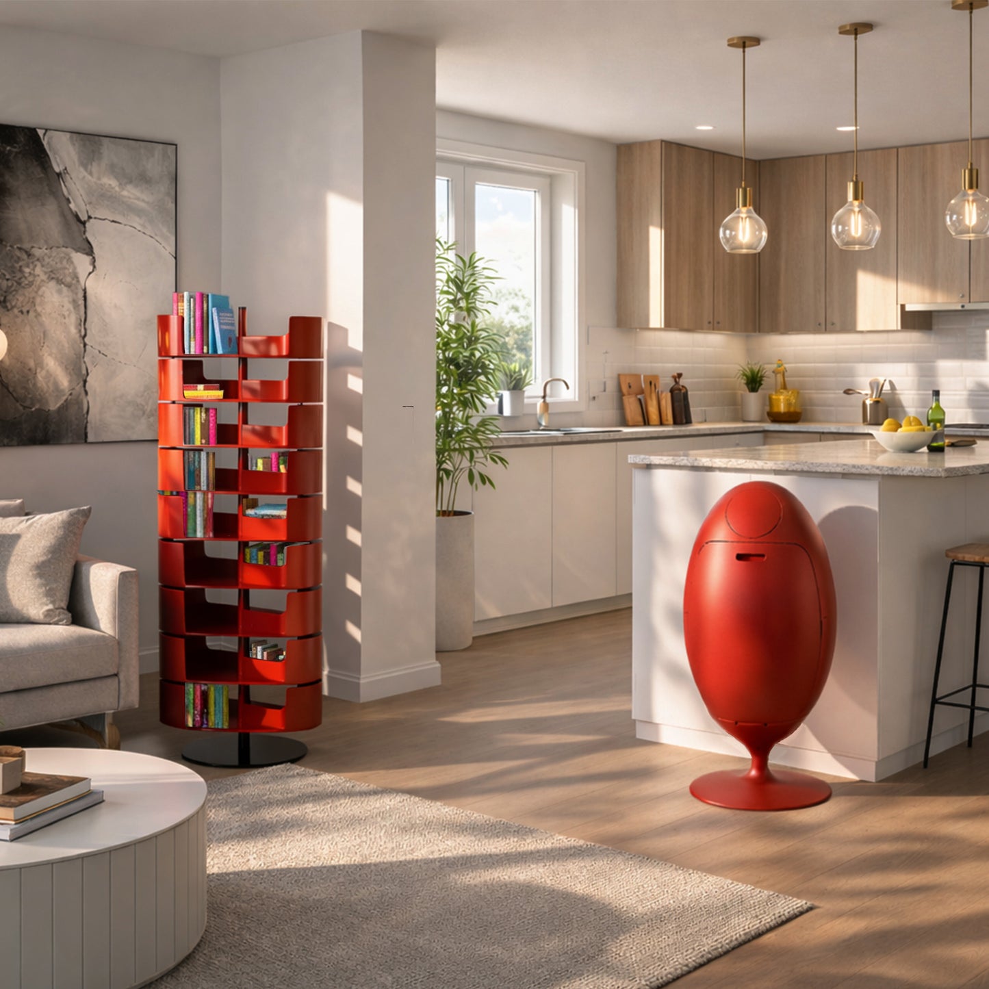 Set Ovetto Galà + Infinity Rosso -  Pattumiera e scarpiera di design