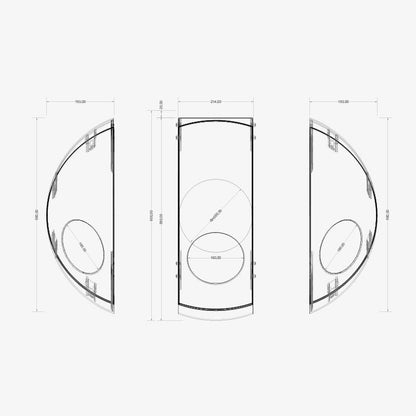 Sfera Modular SC2SL2 ABS Nero Natural - Misure prodotto - SoldiDesign