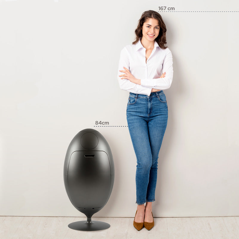 Ovetto Metal Nikel - Designer Trash Can for Waste Sorting