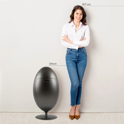 Ovetto Metal Nikel - Designer Trash Can for Waste Sorting