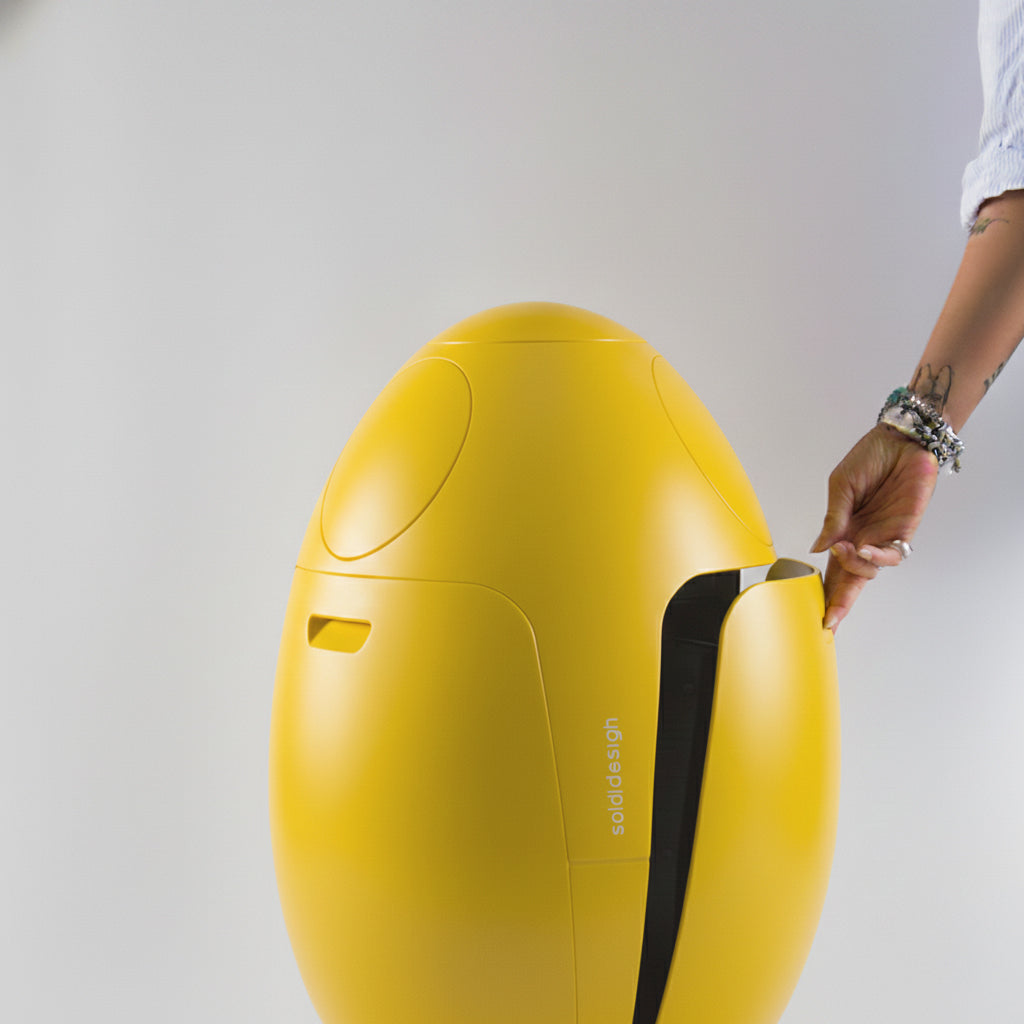 Ovetto Galà Giallo Opaco - Pattumiera di design per la raccolta differenziata