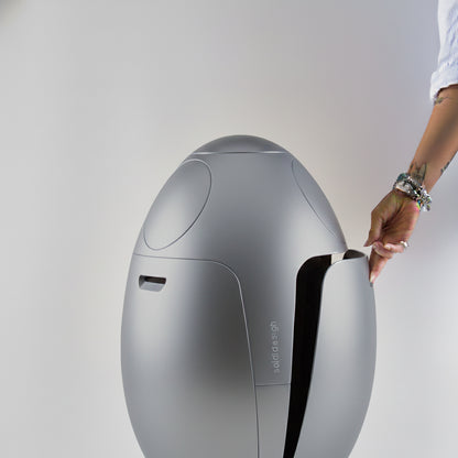 Ovetto Metal Aluminium Mat – Poubelle design pour la séparation des déchets