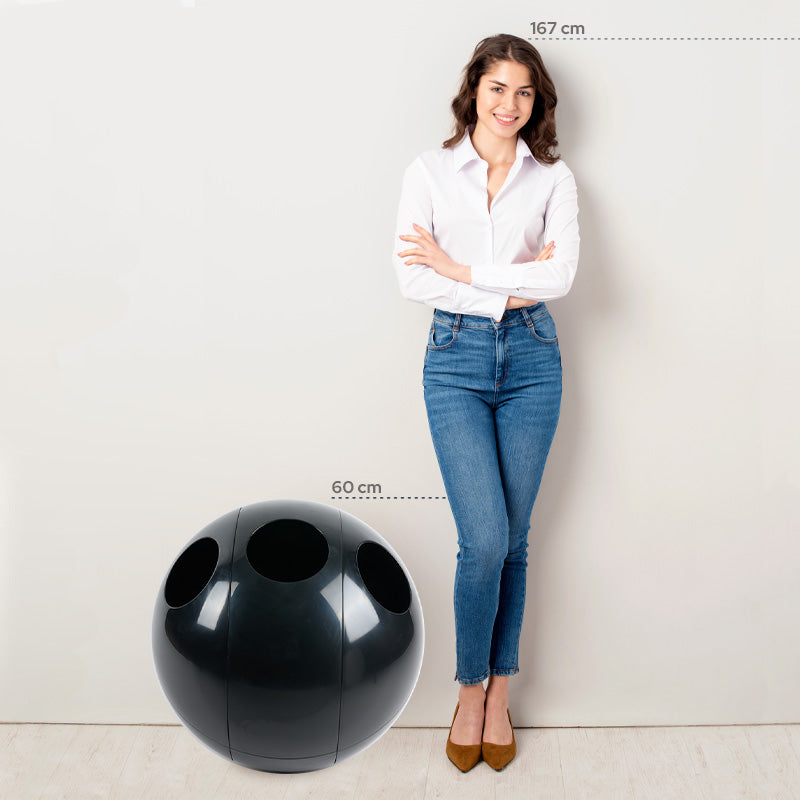Sfera ABS Nero Natural - Pattumiera di design per la raccolta differenziata
